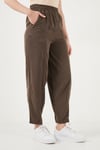 Lela Relaxed Fit Yüksek Bel Daralan Paça Kadın Pantolon 668YP5456 KAHVE
