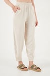 Lela Relaxed Fit Yüksek Bel Daralan Paça Bayan Pantolon 668YP5456 TAŞ