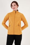 Lela Slim Fit Anti-Pilling Tüylenme Yapmayan Fermuarlı Cepli  Hırka Bayan Polar 5907002 HARDAL
