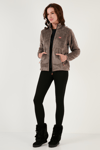 Lela Slim Fit Anti-Pilling Tüylenme Yapmayan Yumuşak Dokulu Fermuarlı Polar Bayan Hırka 5907017 VİZON