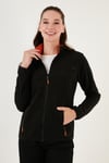 Lela Slim Fit Anti-Pilling Tüylenme Yapmayan Fermuarlı Cepli  Hırka Bayan Polar 5907002 SİYAH