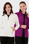 Lela Slim Fit Anti-Pilling Tüylenme Yapmayan Fermuarlı Cepli Hırka 2' li Paket Bayan Polar 5907002S2 EKRU-MOR