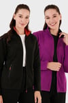 Lela Slim Fit Anti-Pilling Tüylenme Yapmayan Fermuarlı Cepli Hırka 2' li Paket Bayan Polar 5907002S2 MOR-SİYAH