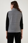 Lela Slim Fit Dik Yaka Cepli Şişme Bayan Yelek 497TAMARA GRİ