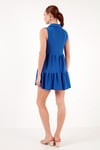 Lela Slim Fit Gömlek Yaka Bürümcük Mini Bayan Elbise 5865599 SAKS