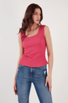 Lela Slim Fit Kalın Askılı Dantelli Kare Yaka Bürümcük Bayan Atlet 5864979 FUŞYA