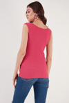 Lela Slim Fit Kalın Askılı Dantelli Kare Yaka Bürümcük Bayan Atlet 5864979 FUŞYA