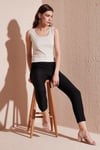 Lela Slim Fit Kalın Askılı Dantelli Kare Yaka Bürümcük Kadın Atlet 5864979 TAŞ
