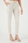 Lela Slim Fit Normal Bel Cepli Bayan Pantolon 5865297 TAŞ
