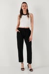 Lela Slim Fit Normal Bel Cepli Kadın Pantolon 5865297 SİYAH