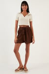 Lela Slim Fit Polo V Yaka Crop Bayan Bluz 5865035 TAŞ
