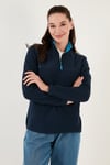 Lela Slim Fit Yumuşak Dokulu Anti-Pilling Tüylenme Yapmayan 2'li Paket Bayan Polar 5907000S2 KIRMIZI-LACİVERT