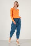 Lela Soft Akrilik V Yaka Triko Bayan Kazak 6327030 ORANGE