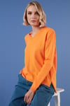 Lela Soft Akrilik V Yaka Triko Bayan Kazak 6327030 ORANGE