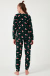 Lela Standart Fit Bisiklet Yaka Kadın Pijama Takımı 6093735 YEŞİL