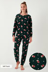 Lela Standart Fit Bisiklet Yaka Kadın Pijama Takımı 6093735 YEŞİL