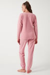 Lela Standart Fit Bisiklet Yaka Kadın Pijama Takımı 6093735 PUDRA