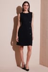 Lela Standart Fit Kemerli Bisiklet Yaka Mini Abiye Bayan Elbise 611EL1964 SİYAH