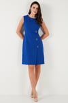 Lela Standart Fit Kemerli Bisiklet Yaka Mini Abiye Bayan Elbise 611EL1964 SAKS