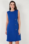 Lela Standart Fit Kemerli Bisiklet Yaka Mini Abiye Bayan Elbise 611EL1964 SAKS