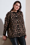 Lela Standart Fit Leoparlı Yumuşak Dokulu Bayan Hırka 4614504 LEOPAR