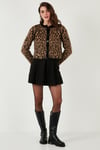 Lela Standart Fit Leoparlı Yumuşak Dokulu Crop Bayan Hırka 4614502 LEOPAR