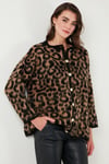 Lela Standart Fit Leoparlı Yumuşak Dokulu Bayan Hırka 4614504 LEOPAR