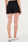 Lela Streç Bağlamalı Slim Fit Yüksek Bel Mini Bayan Şort Etek 5865745 SİYAH