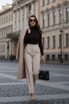 Lela Streç Büzgü Detaylı Slim Fit Dik Yaka Bayan Bluz 669925 KAHVE