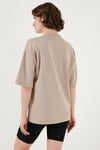 Lela Streç Oversize Fit Bisiklet Yaka Kadın T Shirt 5865911 TAŞ