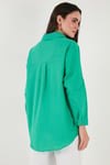 Lela Streç Pamuklu Oversize Fit 2' li Paket Bayan Gömlek-Atlet Set 67810014979S2 YEŞİL-EKRU