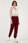 Lela Streç Regular Fit OYSHO Kumaş Bayan Eşofman Altı 5865798O BORDO