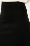 Lela Streç Regular Fit Yüksek Bel Midi Boy Süet Çan Bayan Etek 5866180 SİYAH