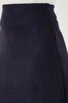 Lela Streç Regular Fit Yüksek Bel Midi Boy Süet Çan Bayan Etek 5866180 İNDİGO
