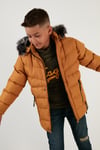 Lela Suni Kürklü Peluş Astarlı Çıkarılabilir Kapüşonlu Erkek Çocuk Mont 5763028 HARDAL