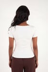 Lela Toka Detaylı Fitted Fit Kayık Yaka Kadın Bluz 5862707 EKRU