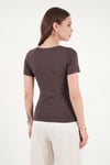 Lela Toka Detaylı Fitted Fit Kayık Yaka Kadın Bluz 5862707 KAHVE