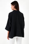 Lela Truvakar Kol % 100 Pamuk Oversize Bayan Gömlek 51434401LL SİYAH