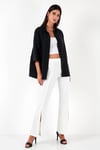 Lela Truvakar Kol % 100 Pamuk Oversize Bayan Gömlek 51434401LL SİYAH