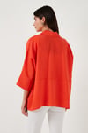 Lela Truvakar Kol % 100 Pamuk Oversize Kadın Gömlek 514344010 L ORANGE