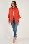 Lela Truvakar Kol Oversize Yazlık Bayan Gömlek 514344038 KOYU ORANJ
