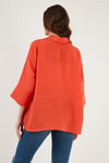 Lela Truvakar Kol Oversize Yazlık Bayan Gömlek 514344038 KOYU ORANJ