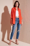 Lela Truvakar Kol Oversize Yazlık Bayan Gömlek 514344038 KOYU ORANJ
