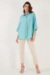 Lela Truvakar Kol Oversize Yazlık Kadın Gömlek 514344032 TURKUAZ