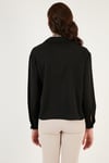 Lela V Yaka Çift Cepli Regular Fit Dokuma Bayan Gömlek 611GO00016 SİYAH