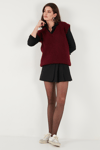 Lela V Yaka Örme Triko Bayan Süveter 4616105Y BORDO