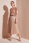 Lela V Yaka Relaxed Fit Yırtmaç Detaylı 2'li Paket Bayan Bluz 5862000S2 Ekru-Bisküvi