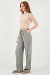 Lela Wide Leg Yüksek Bel Geniş Paça Bayan Pantolon 668YP5424 AÇIK HAKİ