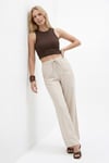 Lela Wide Leg Yüksek Bel Geniş Paça Bayan Pantolon 668YP5424 TAŞ