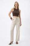 Lela Wide Leg Yüksek Bel Geniş Paça Bayan Pantolon 668YP5424 TAŞ